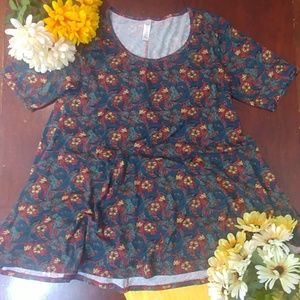 Luluroe Floral Flower Tunic Top